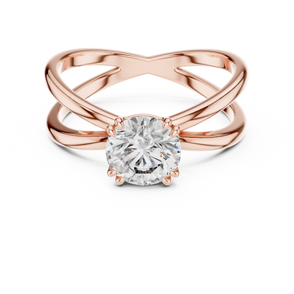 Round Cut Lab Grown Diamond Split Shank Engagement Ring