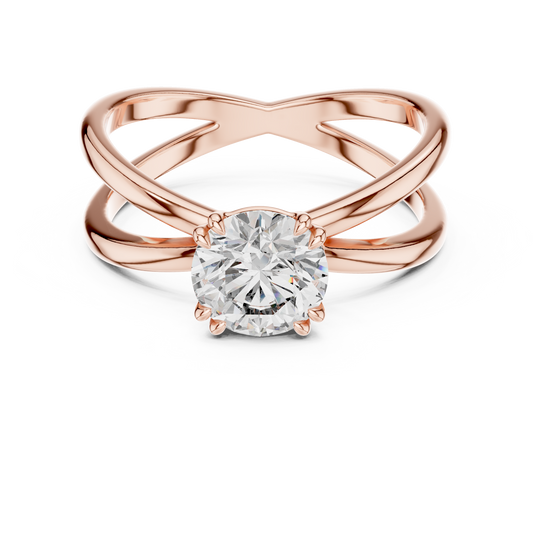 Round Cut Lab Grown Diamond Split Shank Engagement Ring