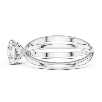 Round Cut Lab Grown Diamond Split Shank Engagement Ring