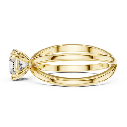 Round Cut Lab Grown Diamond Split Shank Engagement Ring
