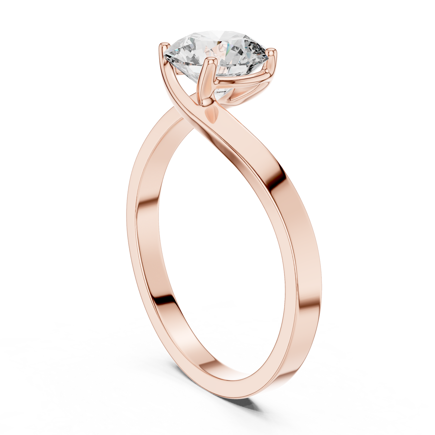 Minimalist Yellow Gold Lab Grown Diamond Solitaire Ring