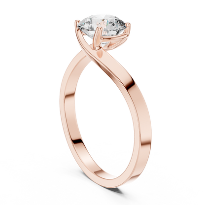 Minimalist Yellow Gold Lab Grown Diamond Solitaire Ring