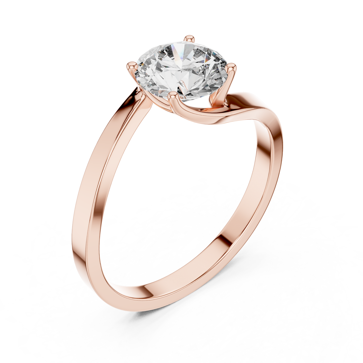 Minimalist Yellow Gold Lab Grown Diamond Solitaire Ring