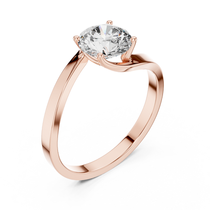 Minimalist Yellow Gold Lab Grown Diamond Solitaire Ring