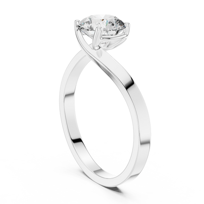 Minimalist Yellow Gold Lab Grown Diamond Solitaire Ring