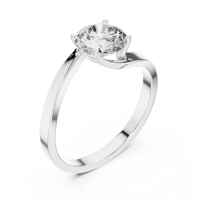Minimalist Yellow Gold Lab Grown Diamond Solitaire Ring