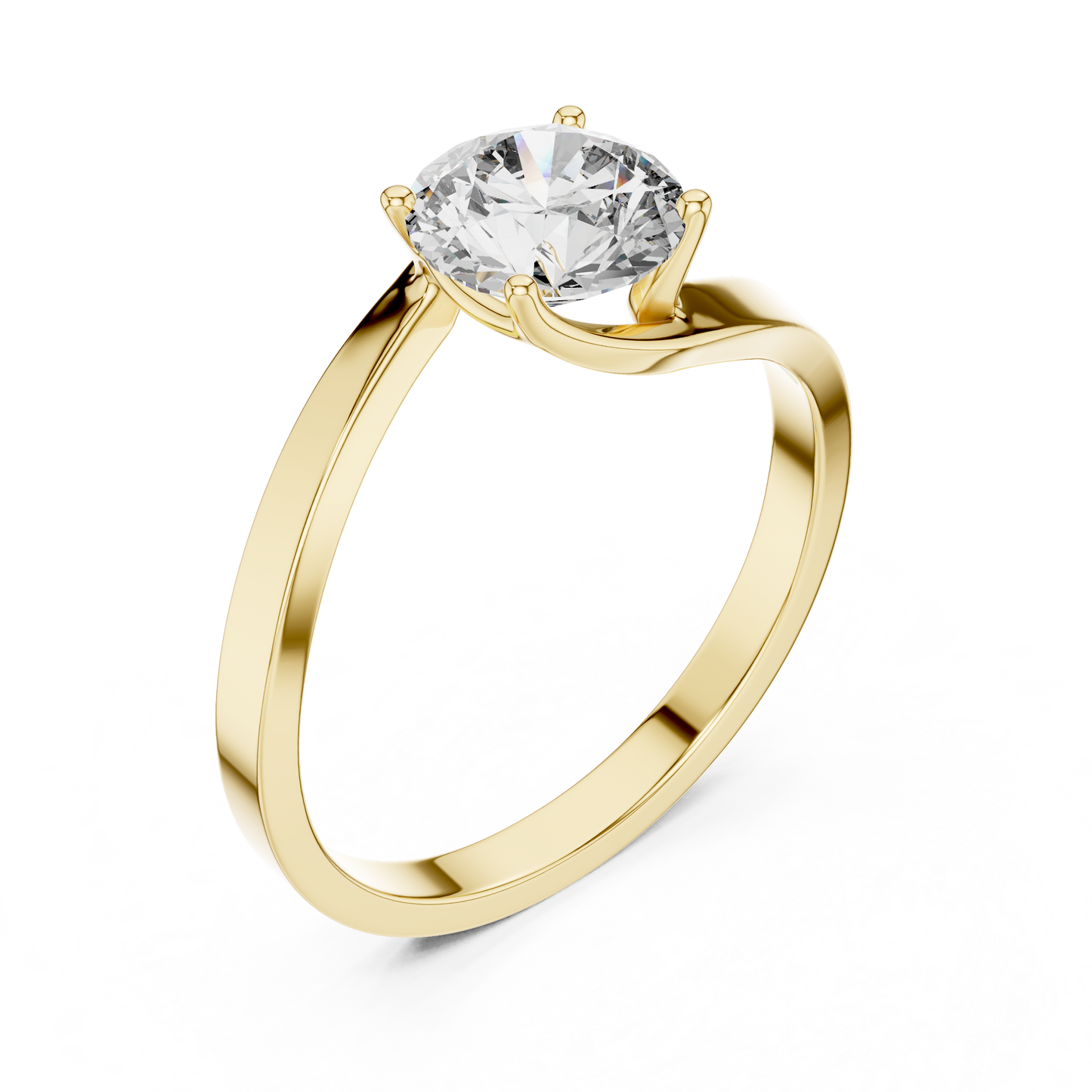 Minimalist Yellow Gold Lab Grown Diamond Solitaire Ring