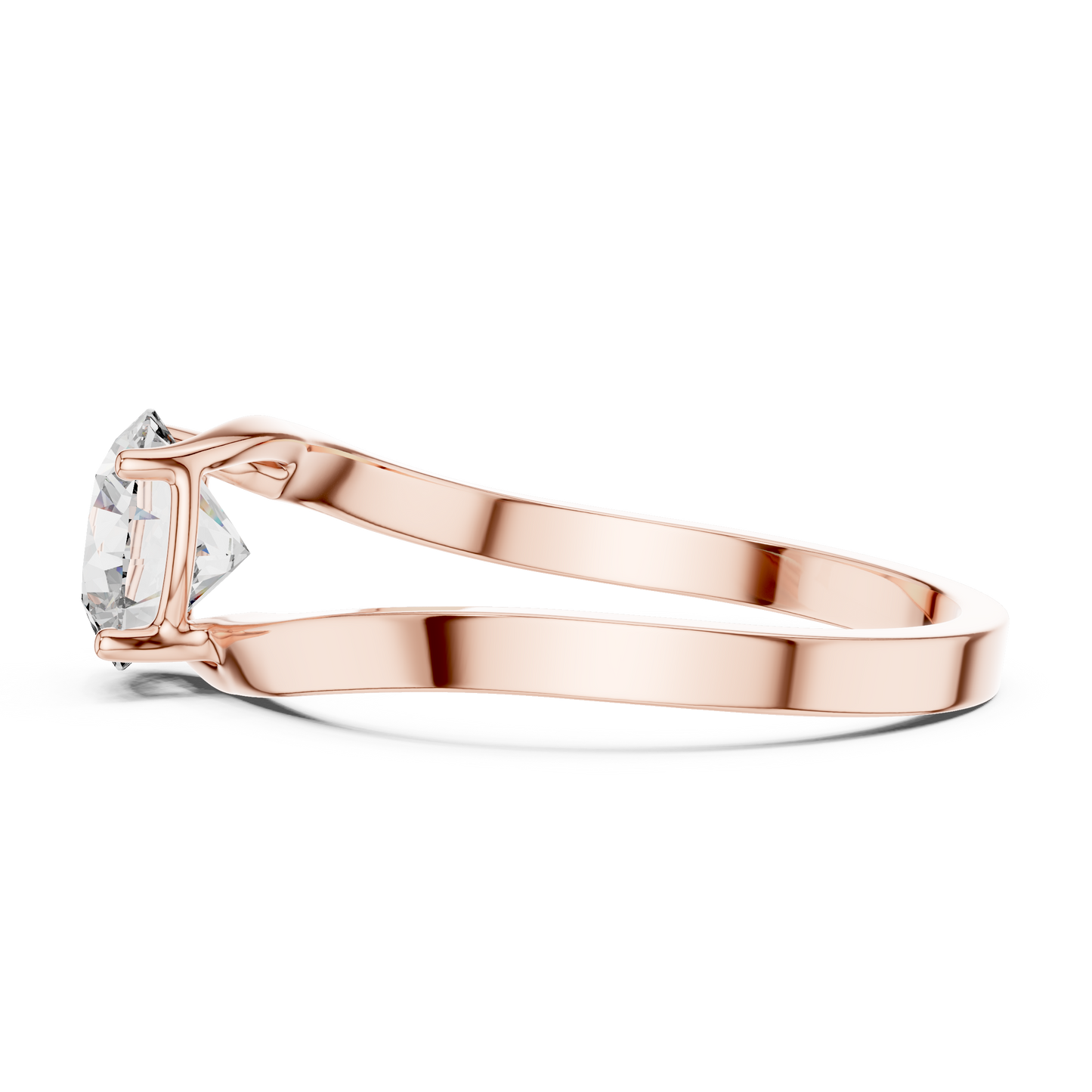 Minimalist Yellow Gold Lab Grown Diamond Solitaire Ring