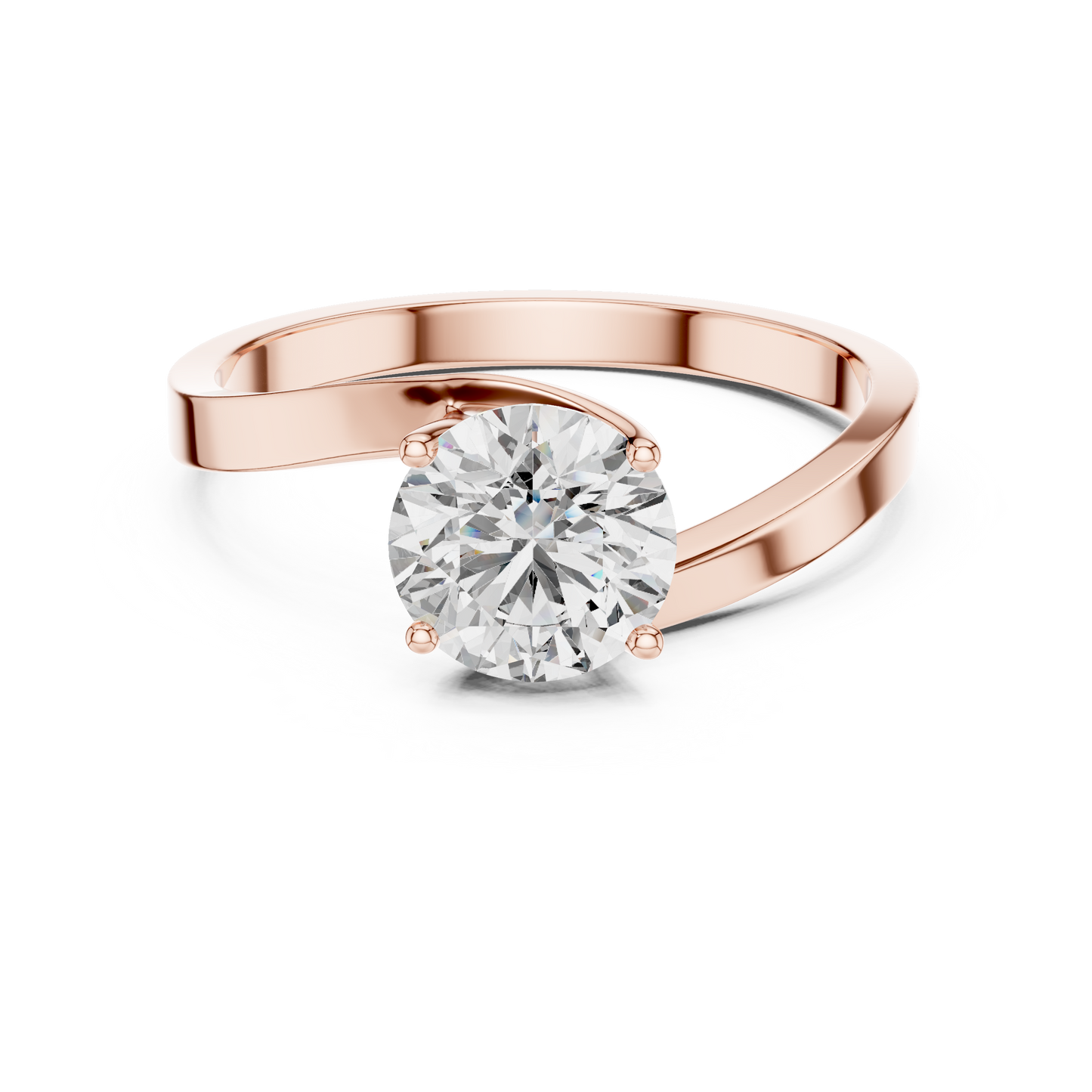 Minimalist Yellow Gold Lab Grown Diamond Solitaire Ring
