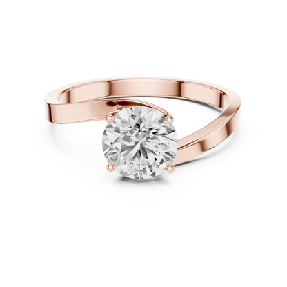 Minimalist Yellow Gold Lab Grown Diamond Solitaire Ring