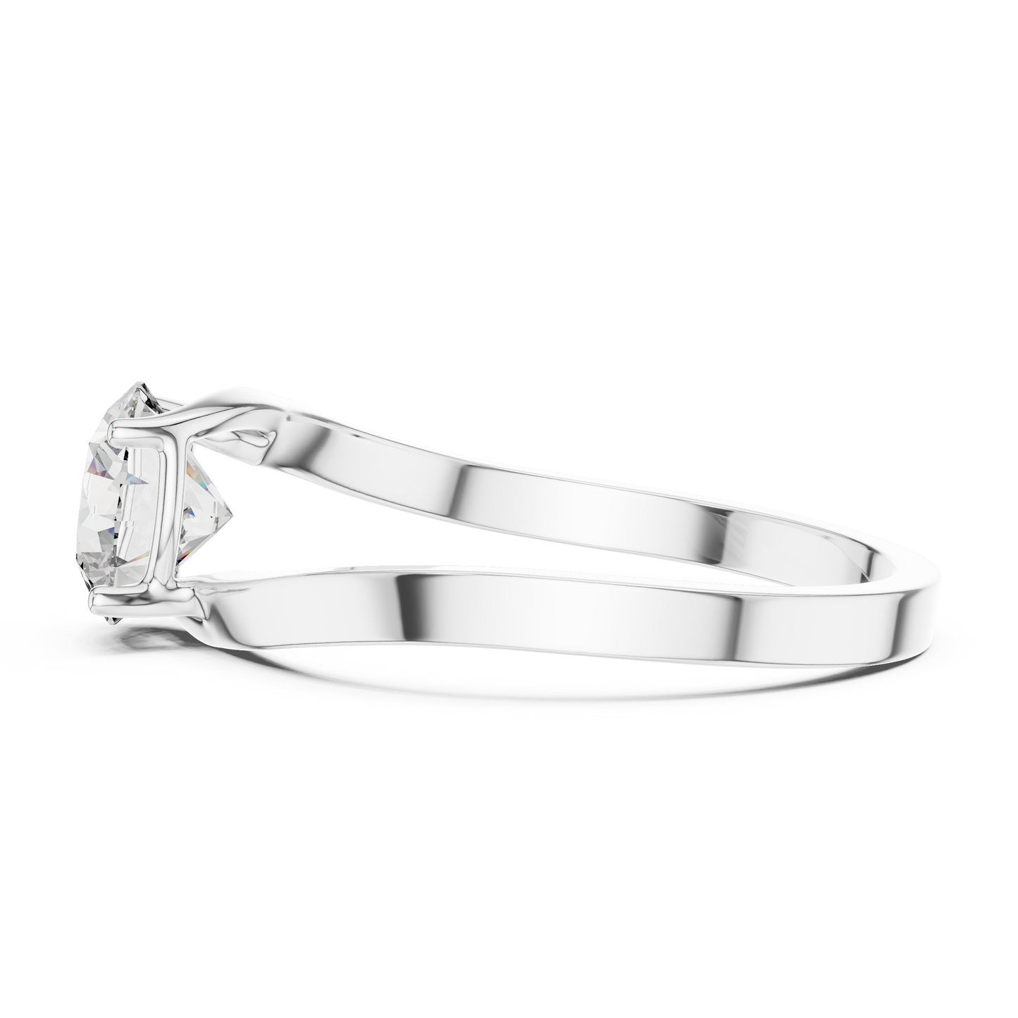 Minimalist Yellow Gold Lab Grown Diamond Solitaire Ring