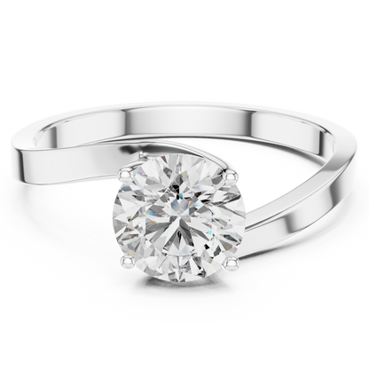 Minimalist Yellow Gold Lab Grown Diamond Solitaire Ring