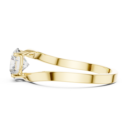 Minimalist Yellow Gold Lab Grown Diamond Solitaire Ring