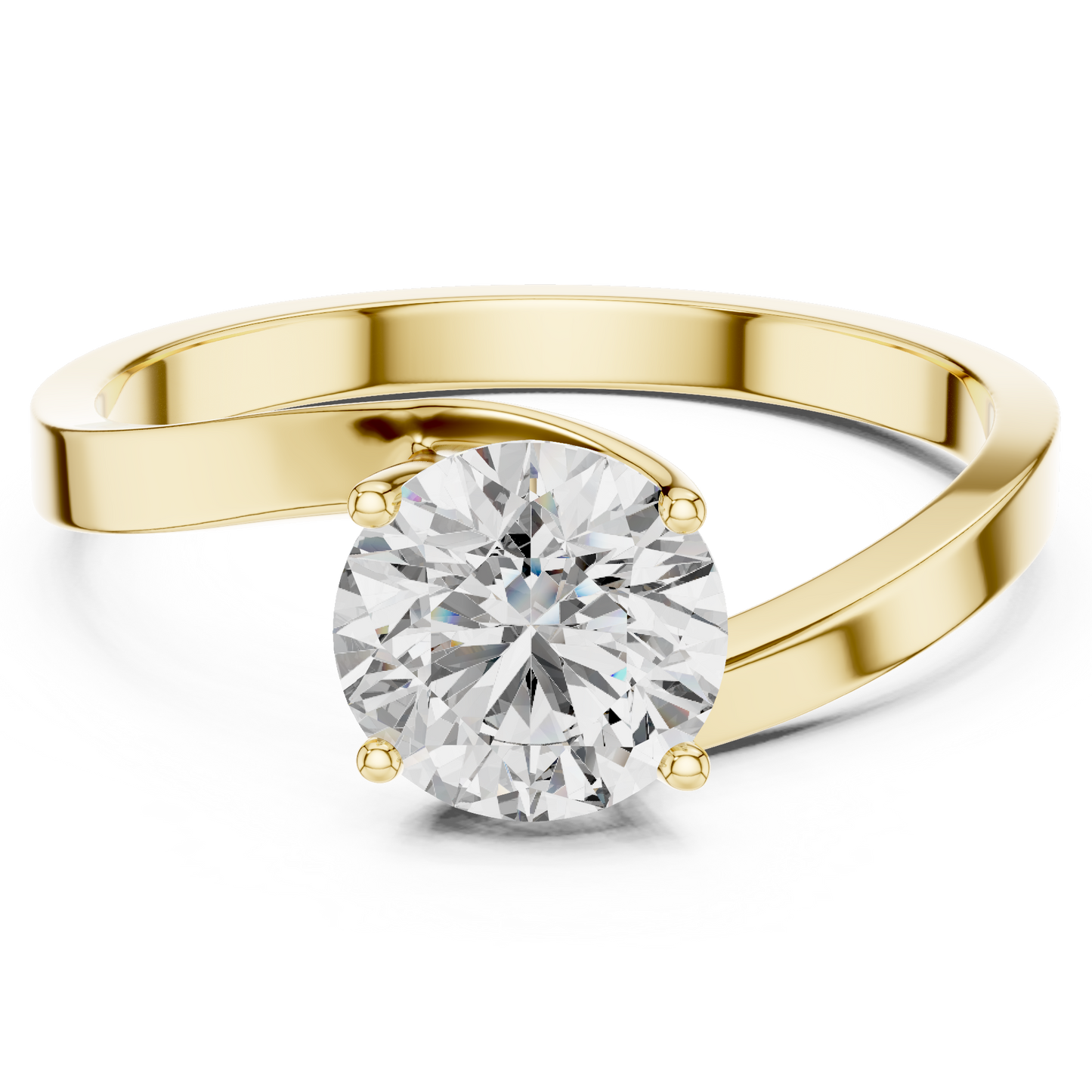 Minimalist Yellow Gold Lab Grown Diamond Solitaire Ring