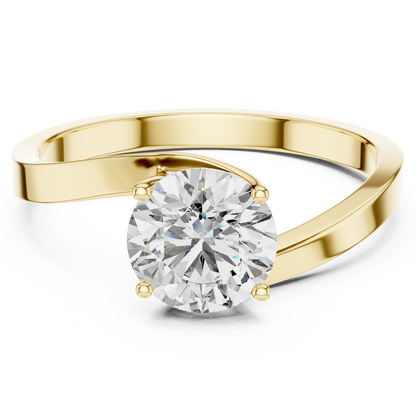 Minimalist Yellow Gold Lab Grown Diamond Solitaire Ring