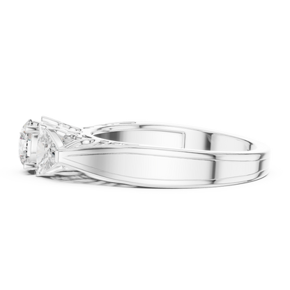 Luxury Round Diamond Three Stone Ring | Elegant Openwork Design