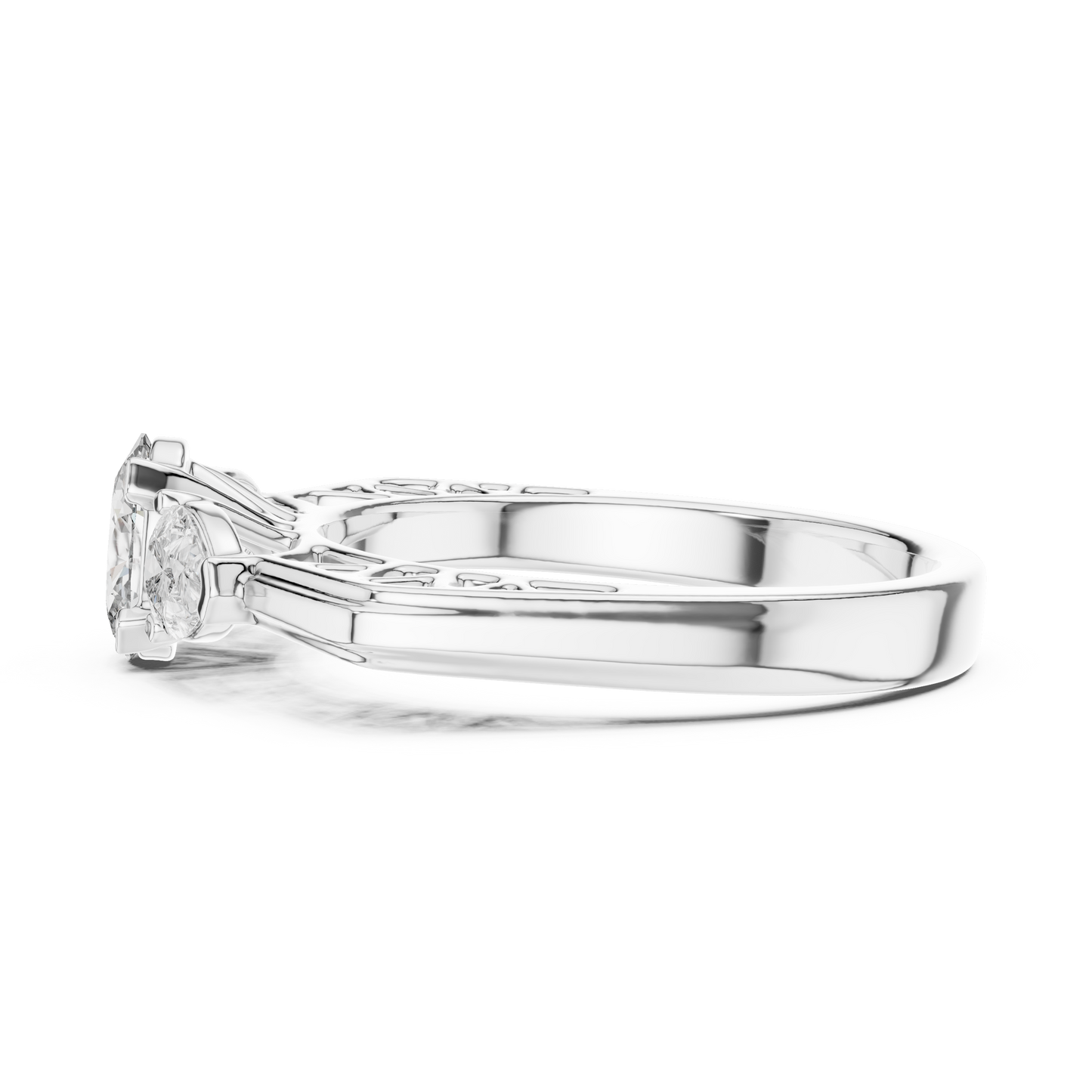 Exclusive Gold Oval-Cut Diamond Three Stone Ring