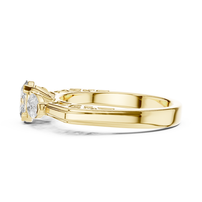Exclusive Gold Oval-Cut Diamond Three Stone Ring