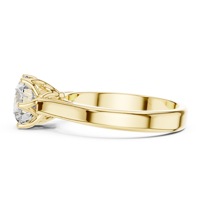 Classic Round Brilliant Solitaire Ring in White Gold | Six-Prong Cathedral Setting