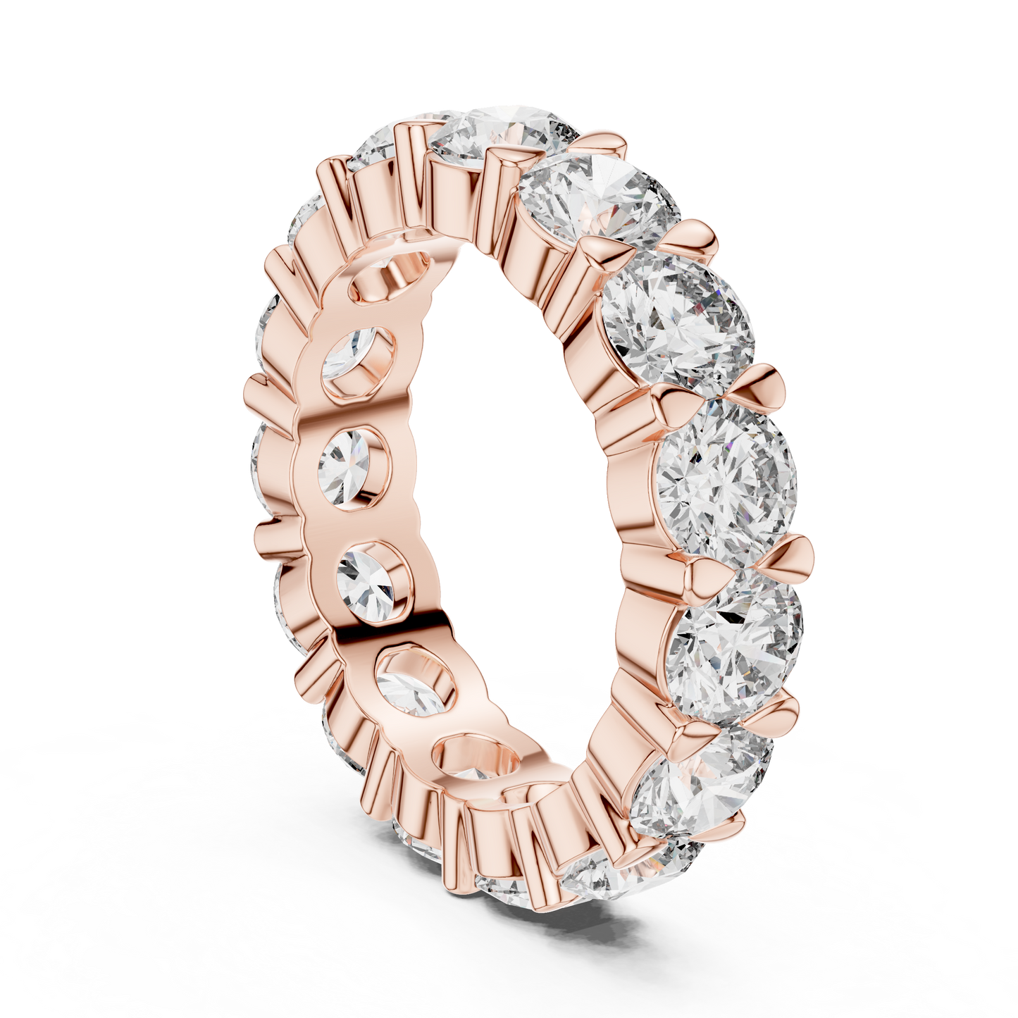 Round Brilliant Lab-Grown Diamond Full Eternity Matching Rings in White Gold