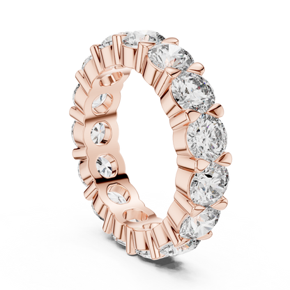 Round Brilliant Lab-Grown Diamond Full Eternity Matching Rings in White Gold