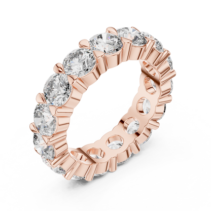 Round Brilliant Lab-Grown Diamond Full Eternity Matching Rings in White Gold