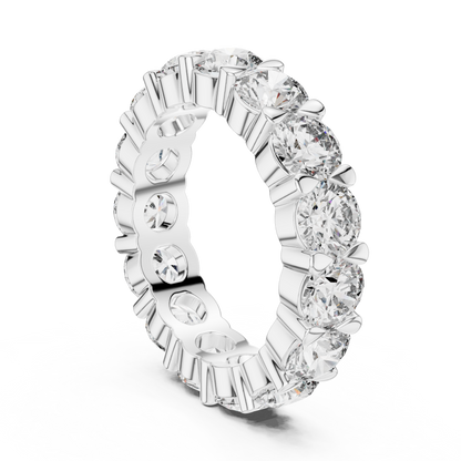 Round Brilliant Lab-Grown Diamond Full Eternity Matching Rings in White Gold