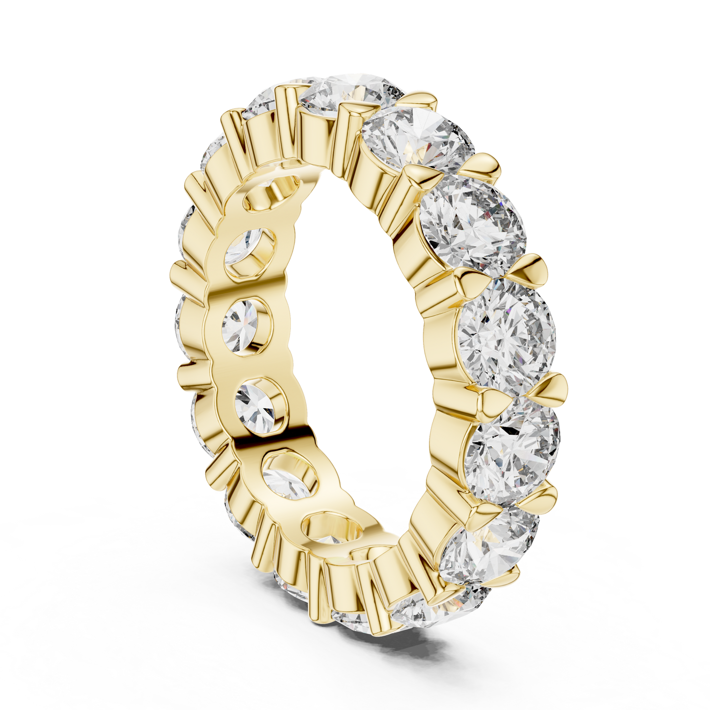 Round Brilliant Lab-Grown Diamond Full Eternity Matching Rings in White Gold