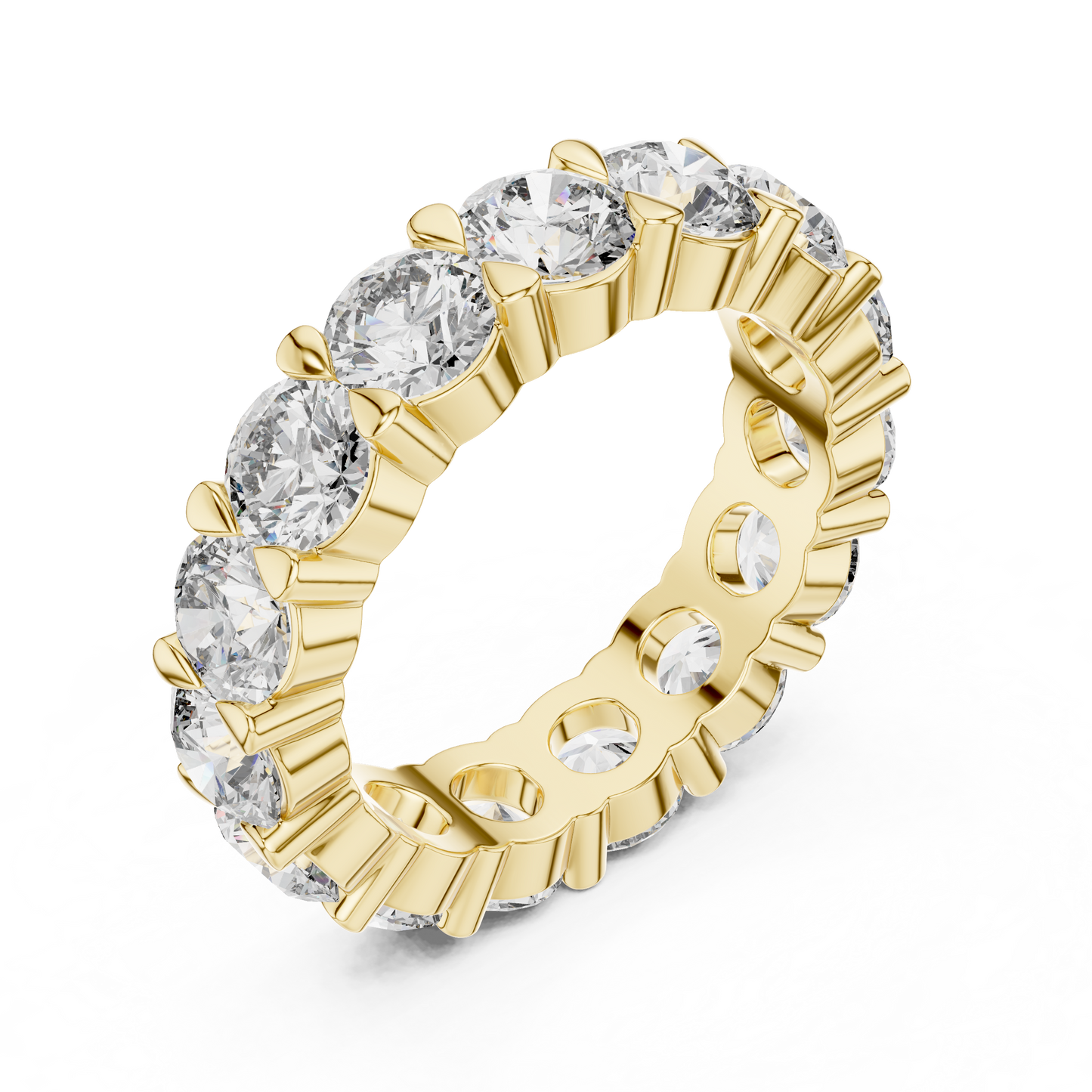 Round Brilliant Lab-Grown Diamond Full Eternity Matching Rings in White Gold