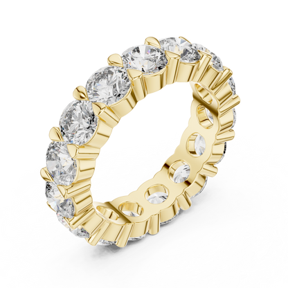 Round Brilliant Lab-Grown Diamond Full Eternity Matching Rings in White Gold