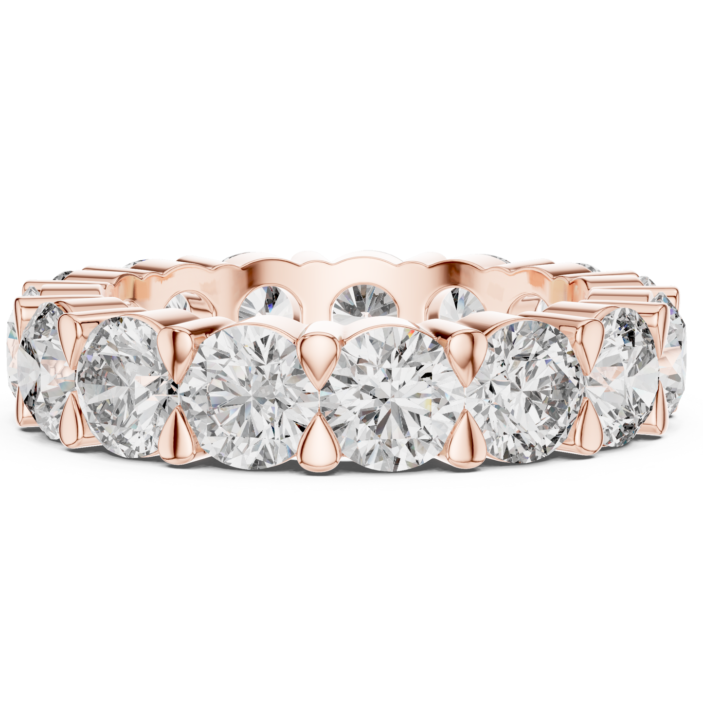 Round Brilliant Lab-Grown Diamond Full Eternity Matching Rings in White Gold