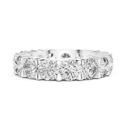 Round Brilliant Lab-Grown Diamond Full Eternity Matching Rings in White Gold