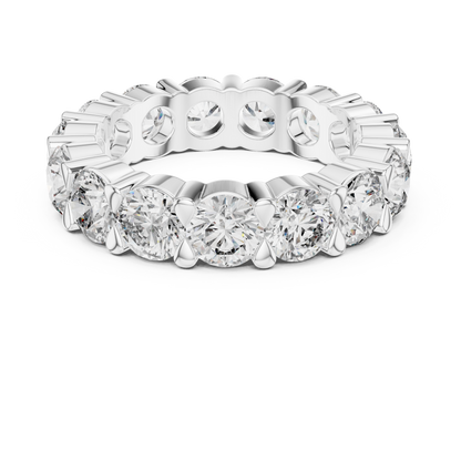 Round Brilliant Lab-Grown Diamond Full Eternity Matching Rings in White Gold