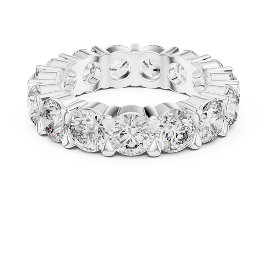 Round Brilliant Lab-Grown Diamond Full Eternity Matching Rings in White Gold