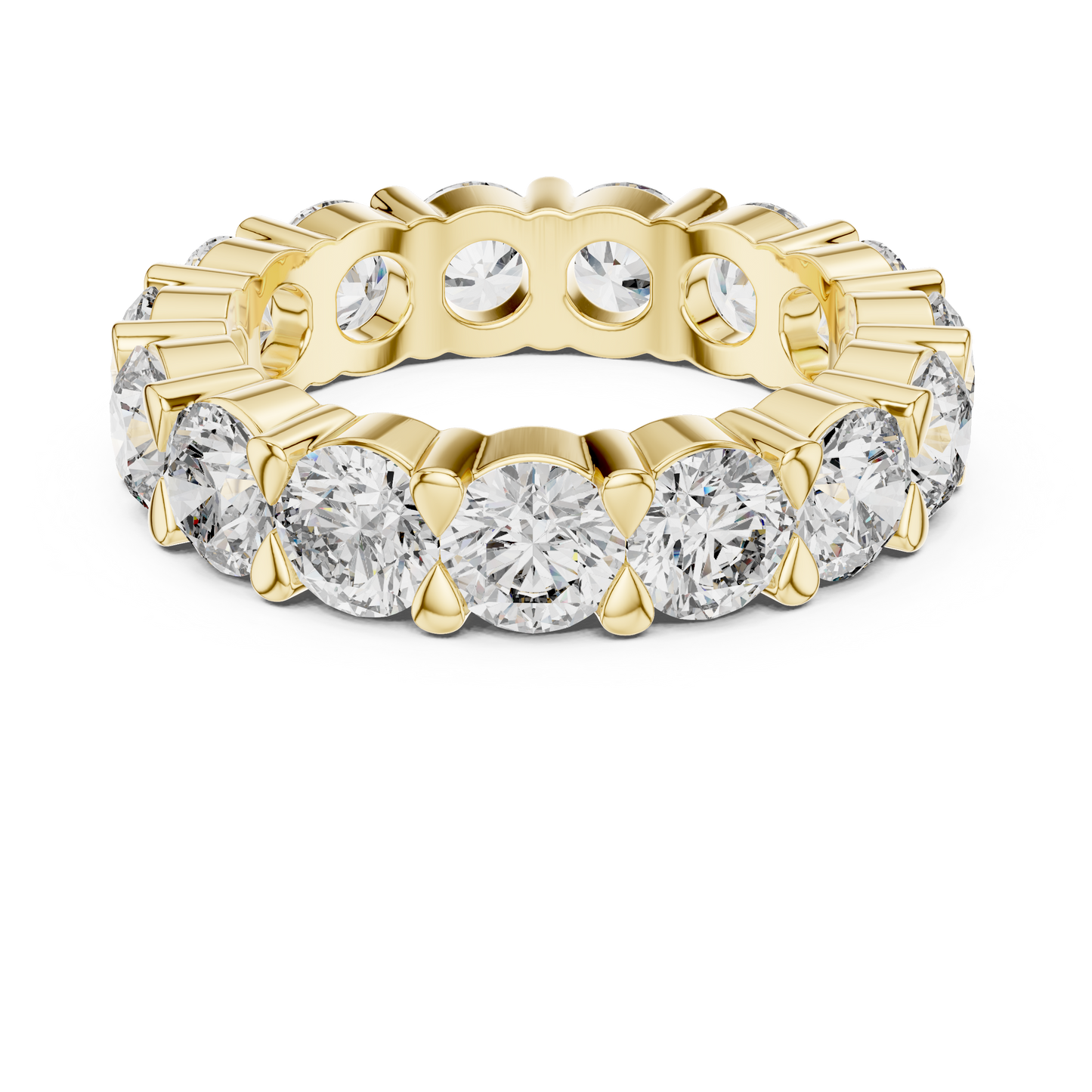 Round Brilliant Lab-Grown Diamond Full Eternity Matching Rings in White Gold