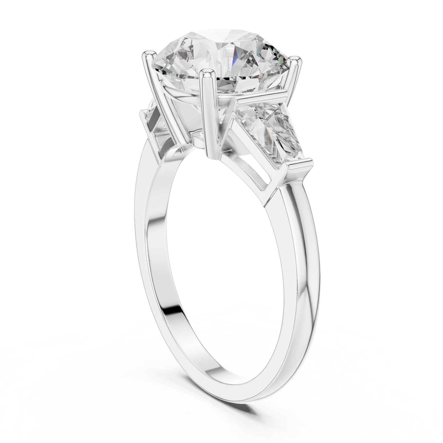Three Stone Round Lab-Grown Diamond Ring in 14K Yellow Gold