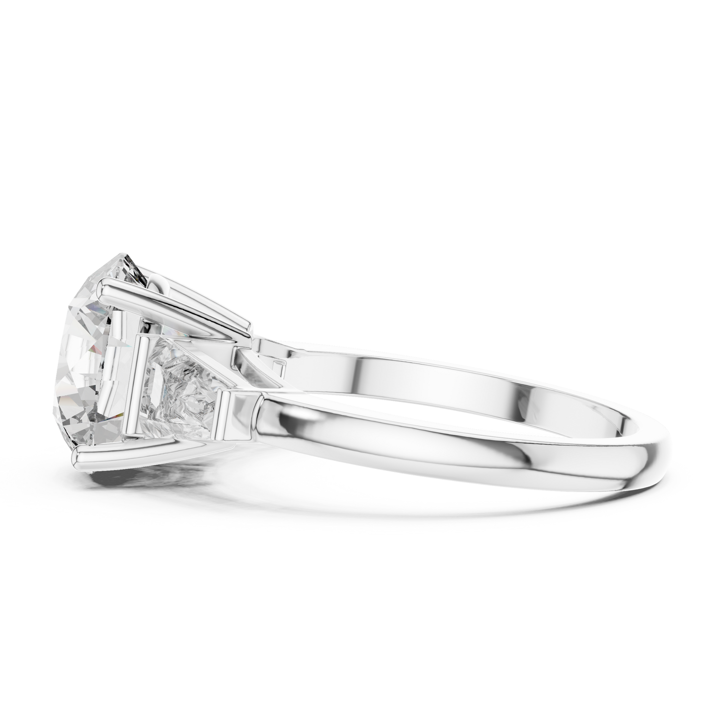 Three Stone Round Lab-Grown Diamond Ring in 14K Yellow Gold