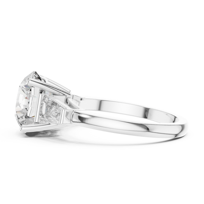 Three Stone Round Lab-Grown Diamond Ring in 14K Yellow Gold
