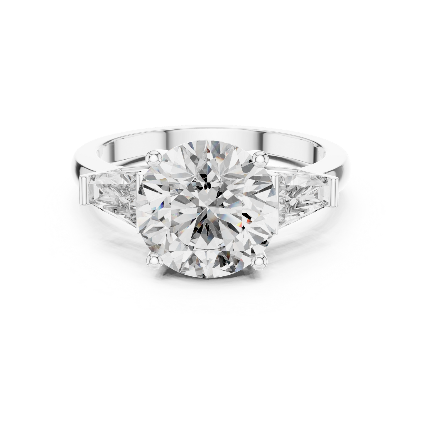 Three Stone Round Lab-Grown Diamond Ring in 14K Yellow Gold