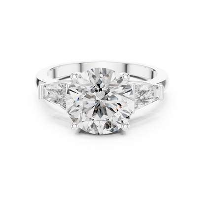 Three Stone Round Lab-Grown Diamond Ring in 14K Yellow Gold