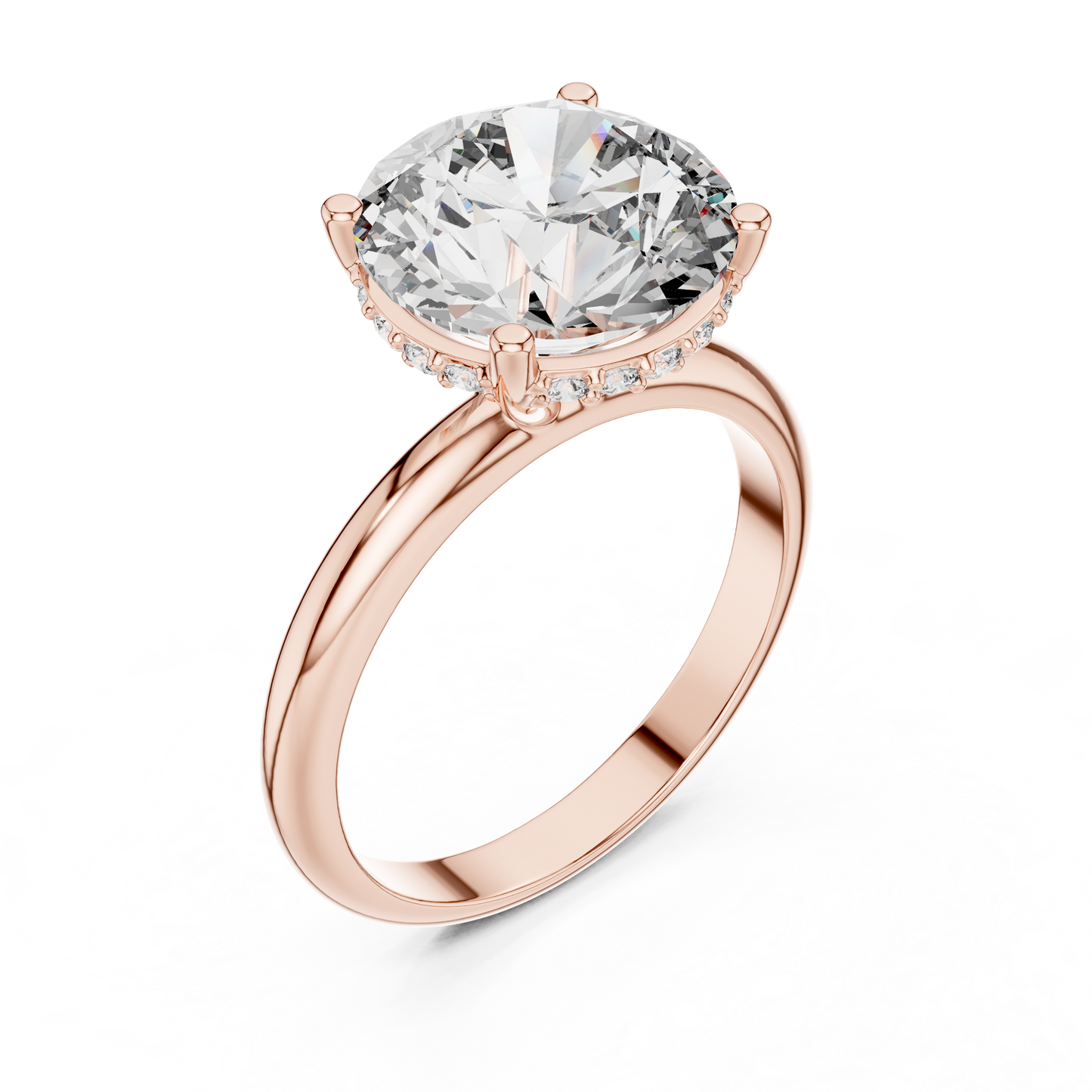 Round Brilliant Solitaire Lab-Grown Diamond Ring in 14K Rose Gold