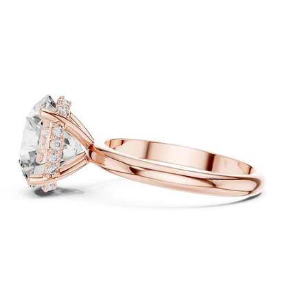 Round Brilliant Solitaire Lab-Grown Diamond Ring in 14K Rose Gold
