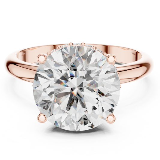 Round Brilliant Solitaire Lab-Grown Diamond Ring in 14K Rose Gold