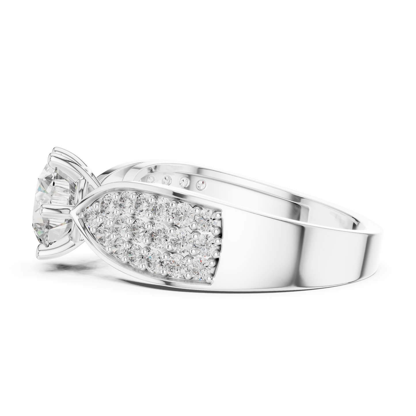 Round Cluster Engagement Ring in 14K Yellow Gold | Diamond Ring