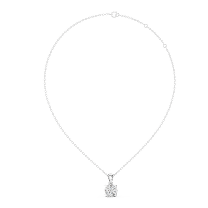 Round Cut Lab-Grown Diamond Solitaire Pendant in 14K Rose Gold