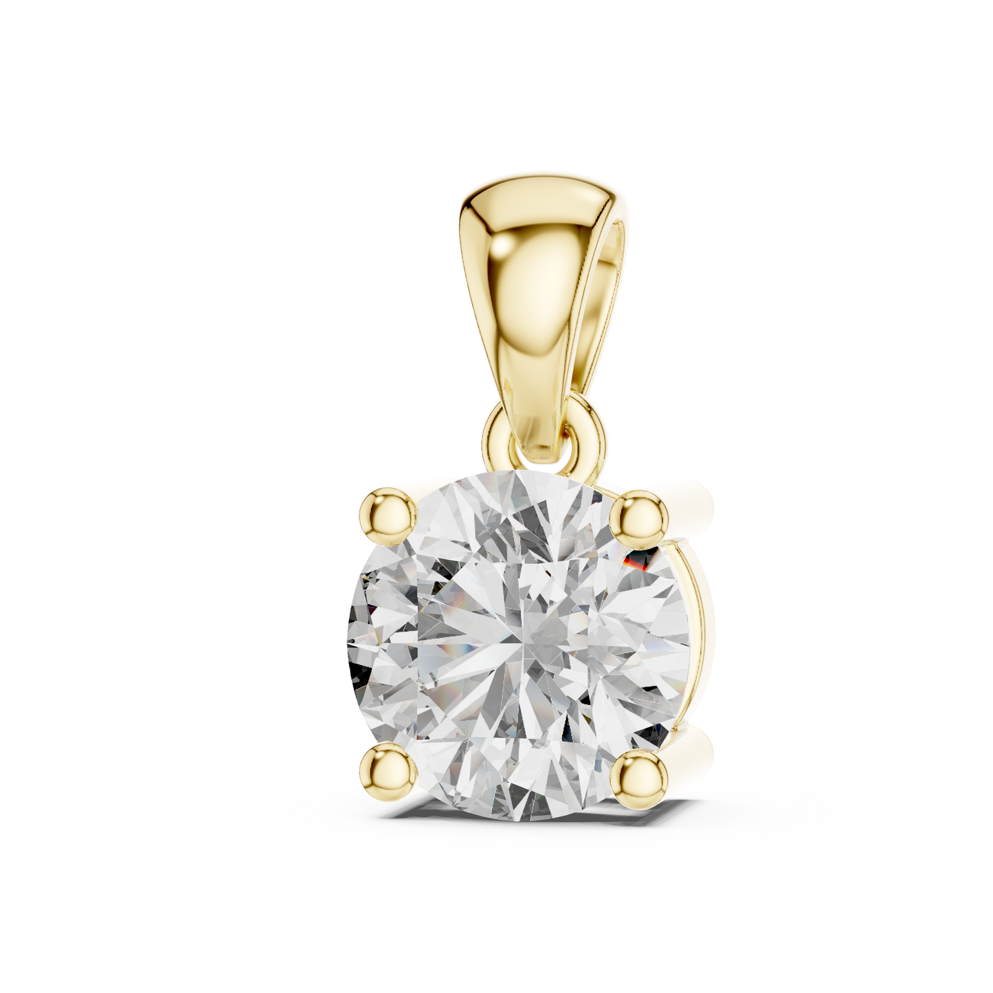 Round Cut Lab-Grown Diamond Solitaire Pendant in 14K Rose Gold