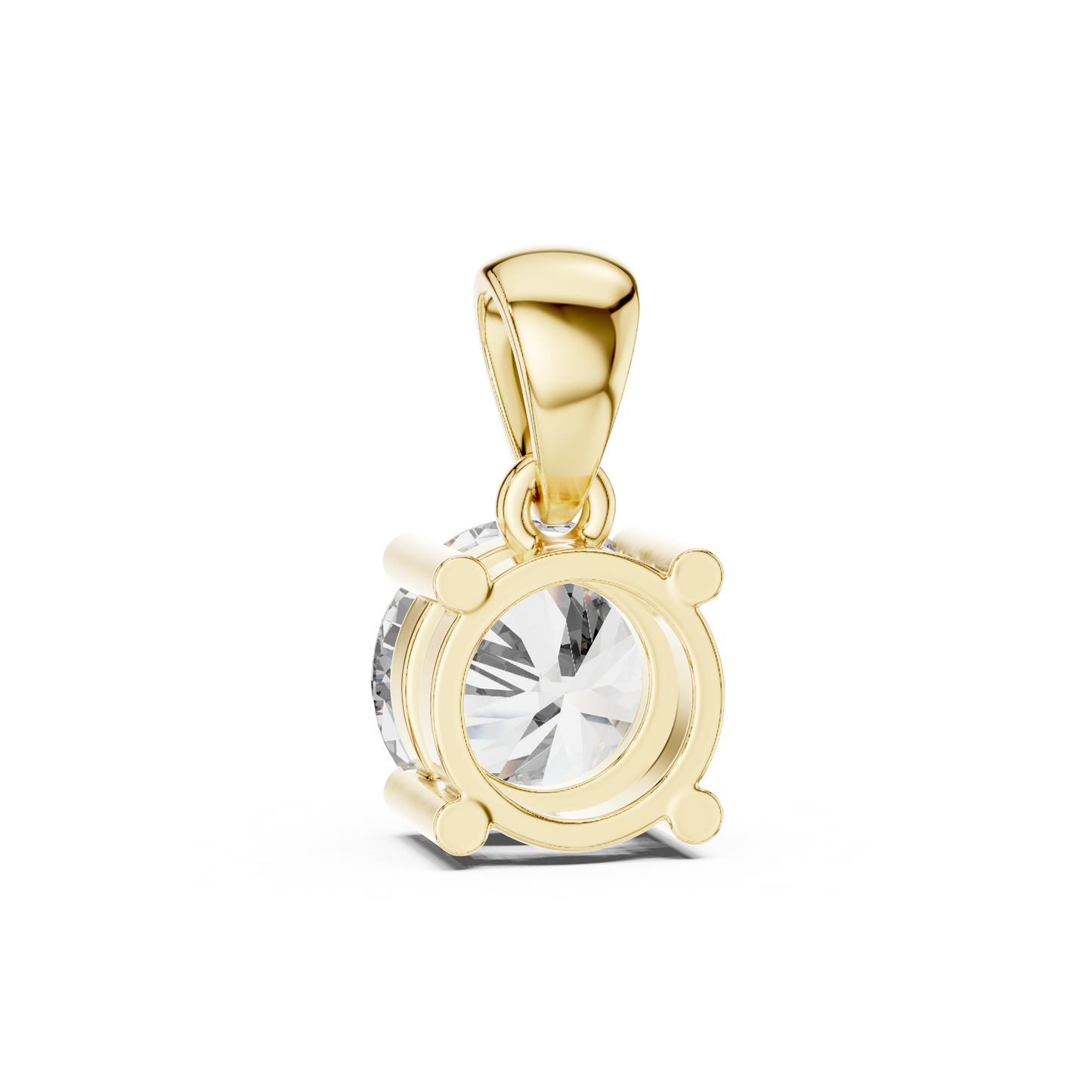 Round Cut Lab-Grown Diamond Solitaire Pendant in 14K Rose Gold