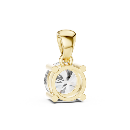 Round Cut Lab-Grown Diamond Solitaire Pendant in 14K Rose Gold