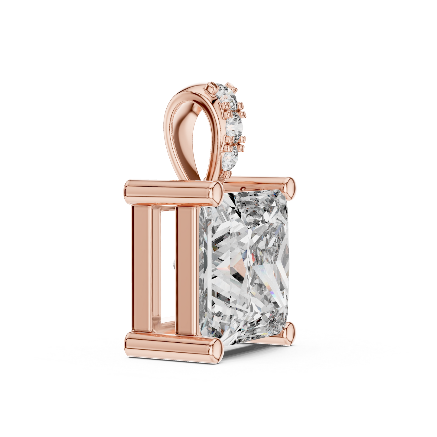 Princess Cut Lab-Grown Diamond Solitaire Pendant in 14K Yellow Gold