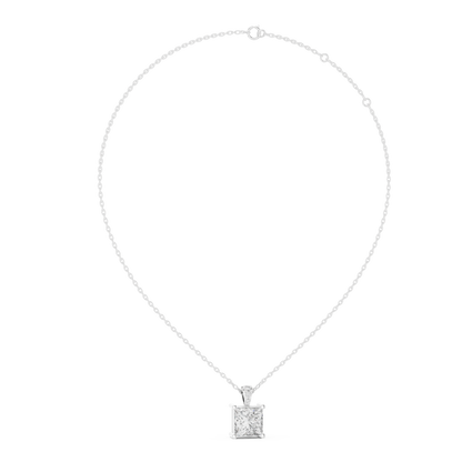 Princess Cut Lab-Grown Diamond Solitaire Pendant in 14K Yellow Gold